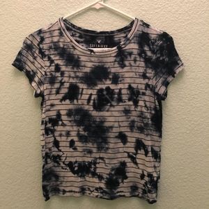 Blue Acid Wash Striped Tee